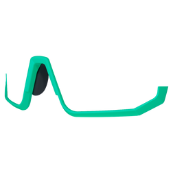 NAKED Optics Green Halfframe Sportbrille Sonnenbrille mit einem einzelnen schwarzen Glas, dargestellt von der Seite auf weißem Hintergrund.