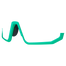 NAKED Optics Green Halfframe Sportbrille Sonnenbrille mit einem einzelnen schwarzen Glas, dargestellt von der Seite auf weißem Hintergrund.