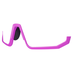 Seitenansicht der modernen, kantigen rosa NAKED Optics Sportbrille mit schwarzen Gläsern.