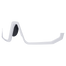 Eine weiße, futuristische NAKED Optics Sportbrille mit einem einzelnen schwarzen Nasenpad, das sich vor einem schlichten Hintergrund präsentiert.