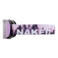 I modelli TROOP Youth di NAKED Optics sono occhiali da sci rosa con lenti a specchio, un motivo che richiama il bosco e la scritta NAKED in bianco ben visibile sul cinturino. Dotati di un efficace rivestimento antiappannamento, questi piccoli occhiali da sci sono ideali per i giovani che cercano sia stile che una visione nitida sulle piste.